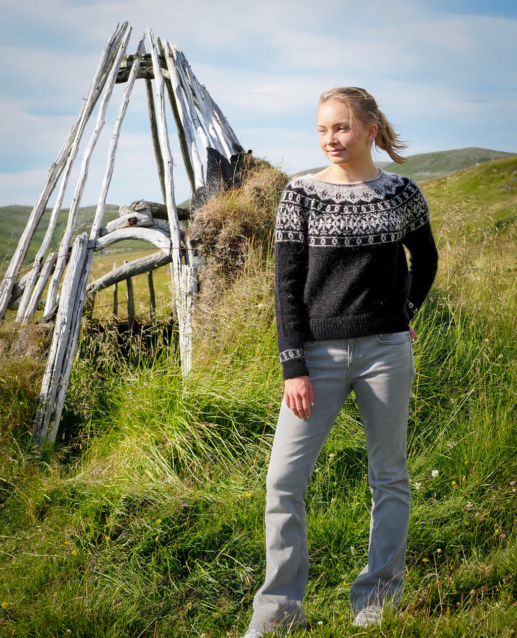 Riebansilba - Crow Silver Mohair - English Knitting Pattern